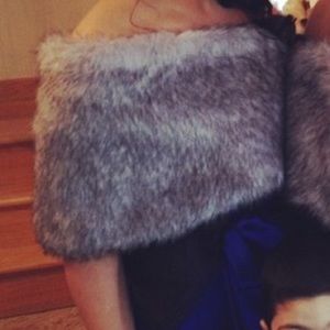 Gray, Large, Furry Shawl